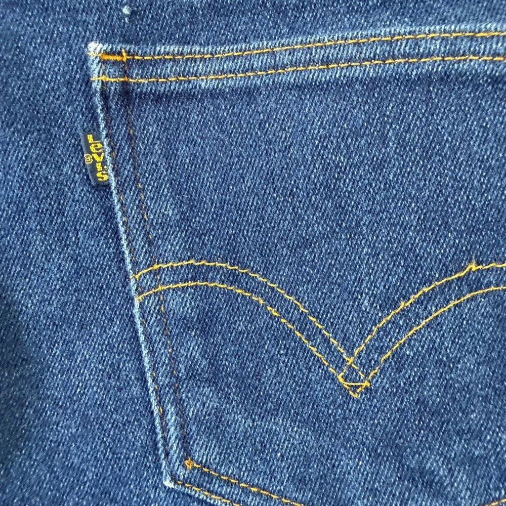 Vintage Levis Blue Tab Jeans Mens 36x30 Relaxed Straight Dark Wash Batwing Tag